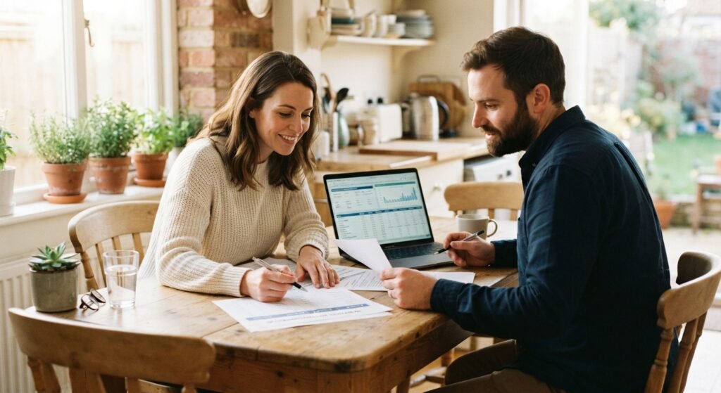Fixed vs variable mortgage Ontario — couple comparing mortgage options at kitchen table
